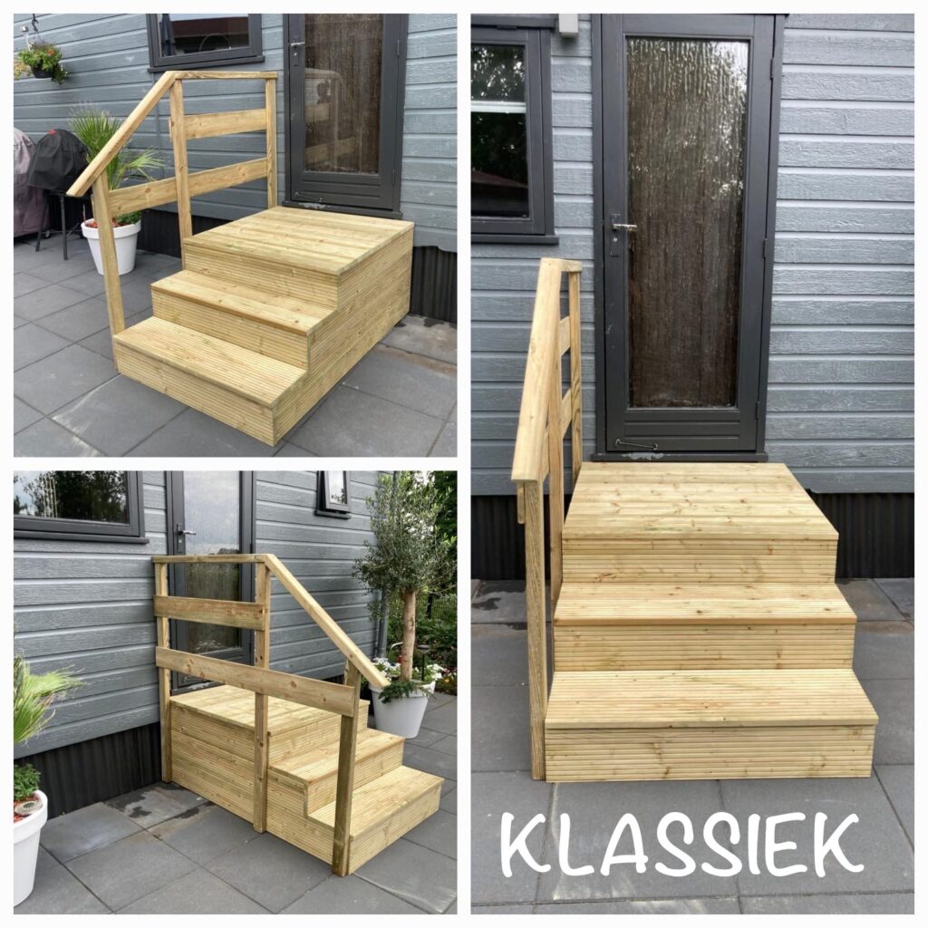 Bordes trap "Klassiek" 3-treeds 100x100cm max. 60cm hoogte