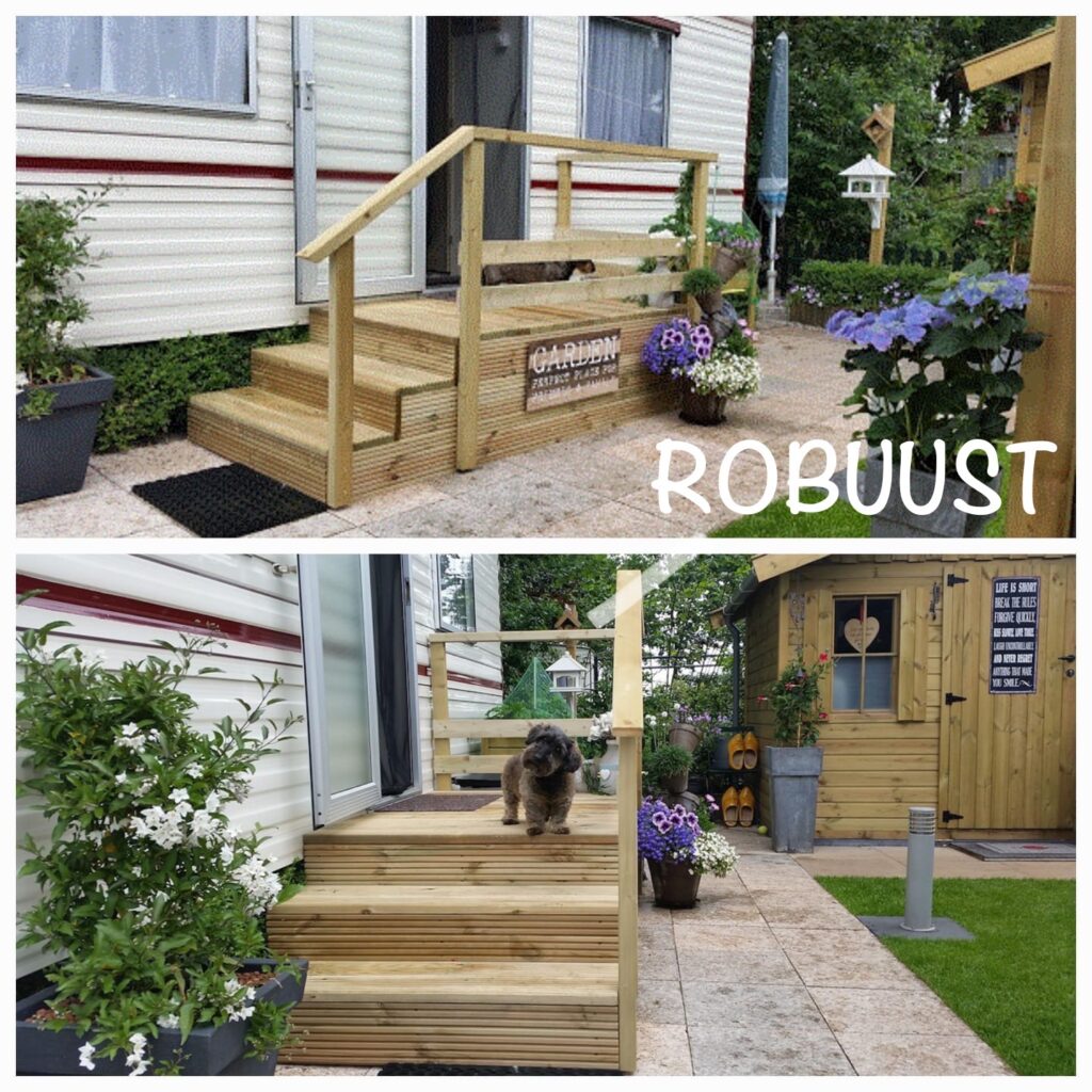Bordes trap "Robuust" XL 3-treeds met 100x160cm bordes