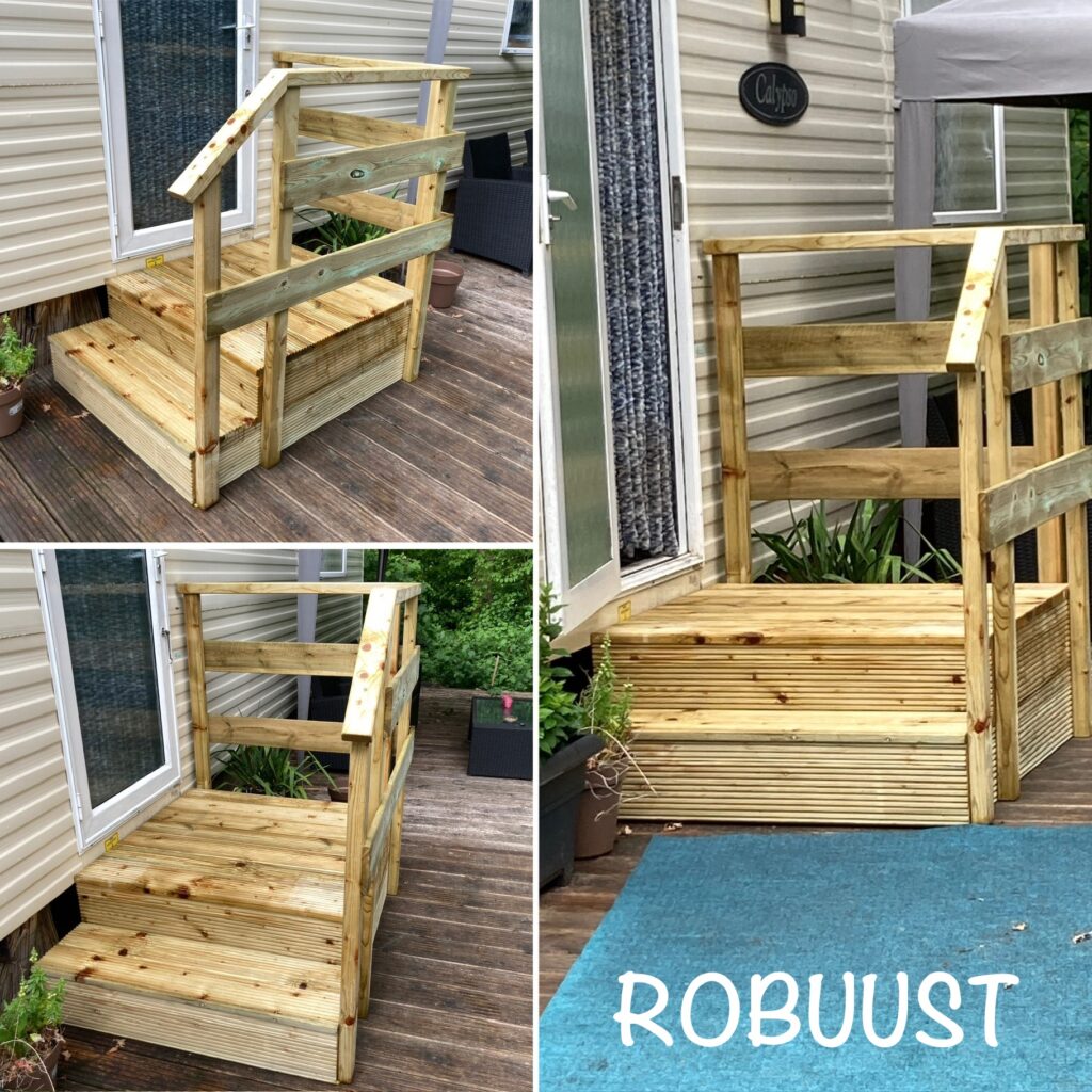 Bordes Trap "Robuust" 2-treeds 100x100cm max 40cm hoog