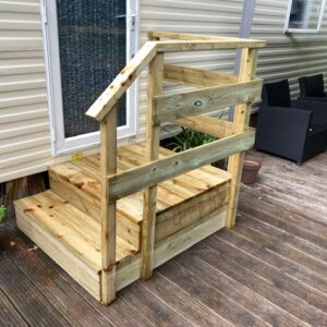 Bordes Trap met twee treden , 1 meter breed