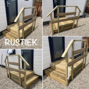 Bordes trap "Rustiek" 100x100CM 2-treeds max 40cm hoog