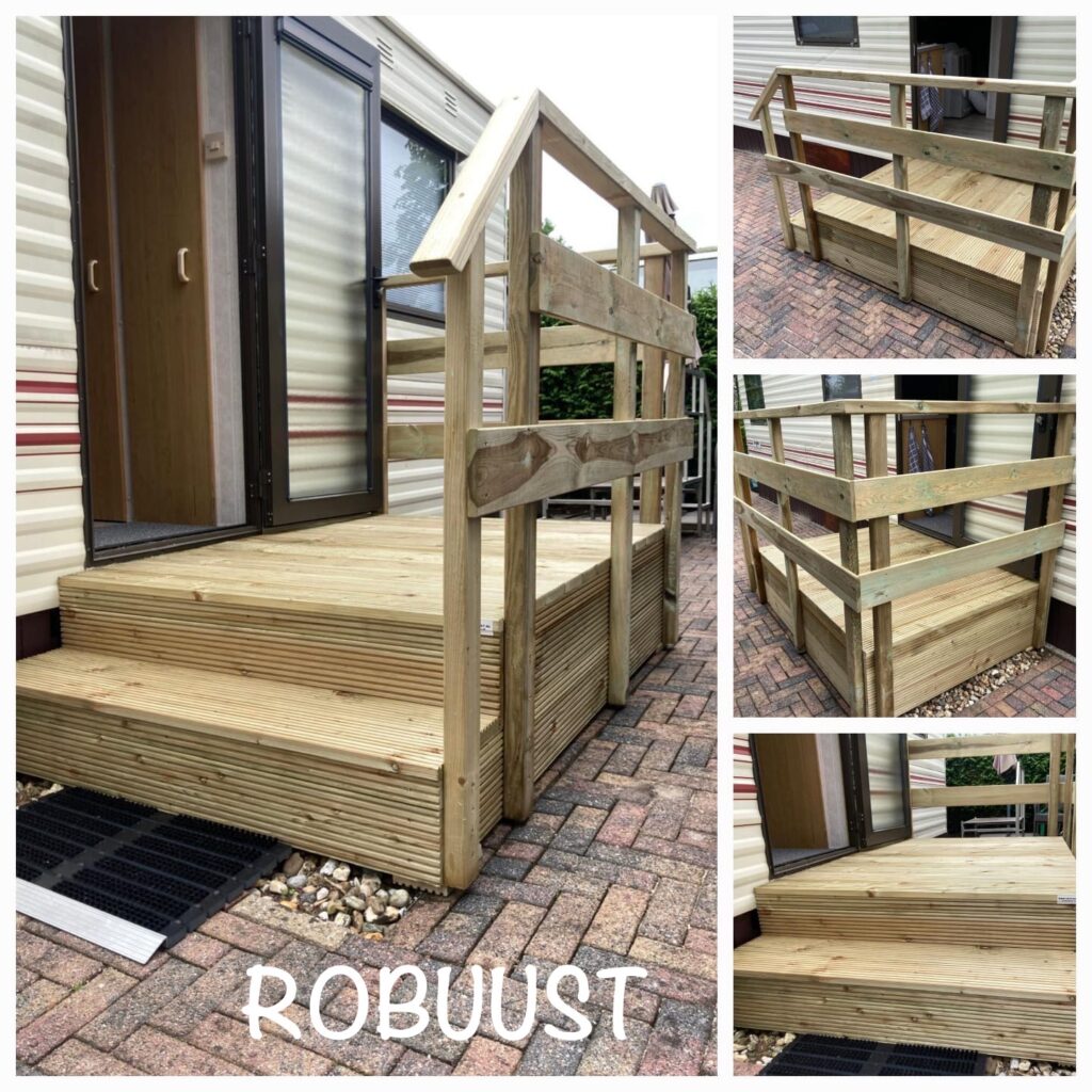 Bordes trap "Robuust" XL 2-treeds 100x160cm max 40cm hoog