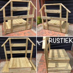 Bordes trap "Rustiek" 80x80CM 2-treeds