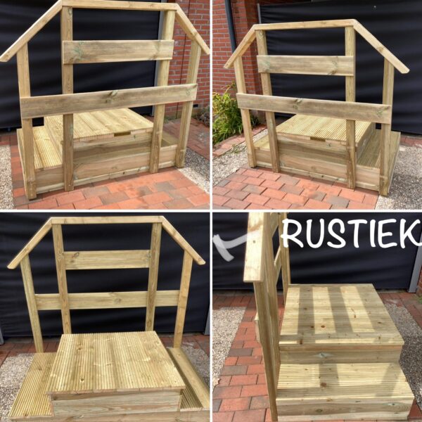 Bordes trap "Rustiek" 80x80CM 2-treeds