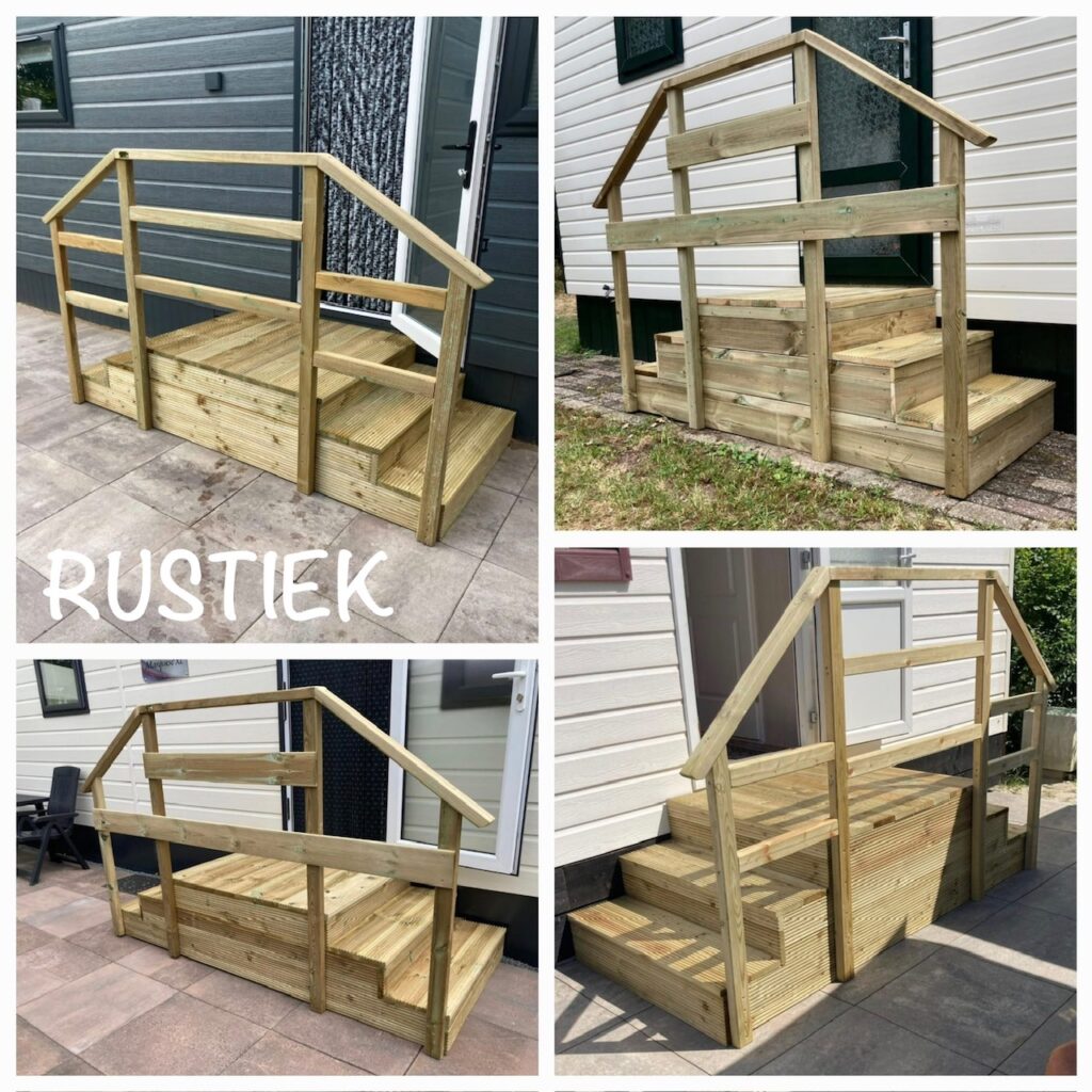 Bordes Trap type "Rustiek" 100x100cm 3-treeds max 60cm hoog
